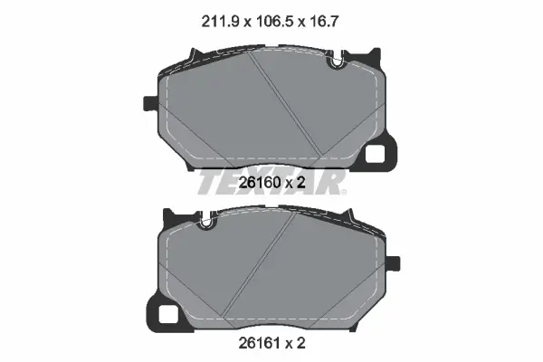 Bremsbelagsatz, Scheibenbremse Vorderachse TEXTAR 2616001