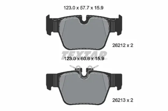 Bremsbelagsatz, Scheibenbremse Hinterachse TEXTAR 2621201 Bild Bremsbelagsatz, Scheibenbremse Hinterachse TEXTAR 2621201