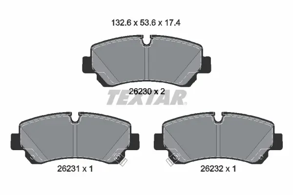 Bremsbelagsatz, Scheibenbremse Hinterachse TEXTAR 2623001