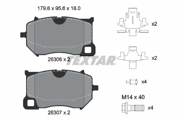 Bremsbelagsatz, Scheibenbremse Vorderachse TEXTAR 2630601