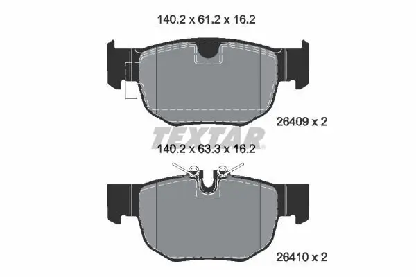 Bremsbelagsatz, Scheibenbremse TEXTAR 2640901