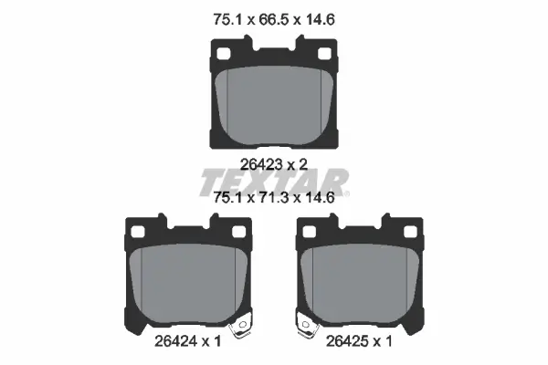 Bremsbelagsatz, Scheibenbremse Hinterachse TEXTAR 2642301