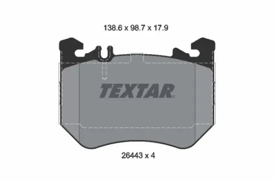 Bremsbelagsatz, Scheibenbremse Vorderachse TEXTAR 2644303 Bild Bremsbelagsatz, Scheibenbremse Vorderachse TEXTAR 2644303