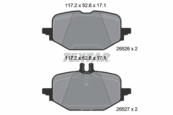 Bremsbelagsatz, Scheibenbremse Hinterachse TEXTAR 2652601