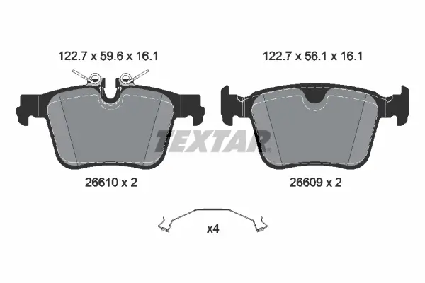 Bremsbelagsatz, Scheibenbremse Hinterachse TEXTAR 2661001
