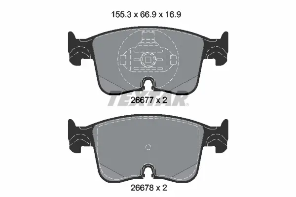 Bremsbelagsatz, Scheibenbremse Vorderachse TEXTAR 2667701
