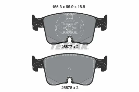 Bremsbelagsatz, Scheibenbremse Vorderachse TEXTAR 2667701 Bild Bremsbelagsatz, Scheibenbremse Vorderachse TEXTAR 2667701
