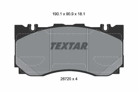 Bremsbelagsatz, Scheibenbremse Vorderachse TEXTAR 2672001 Bild Bremsbelagsatz, Scheibenbremse Vorderachse TEXTAR 2672001