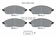 Bremsbelagsatz, Scheibenbremse Vorderachse TEXTAR 2674201