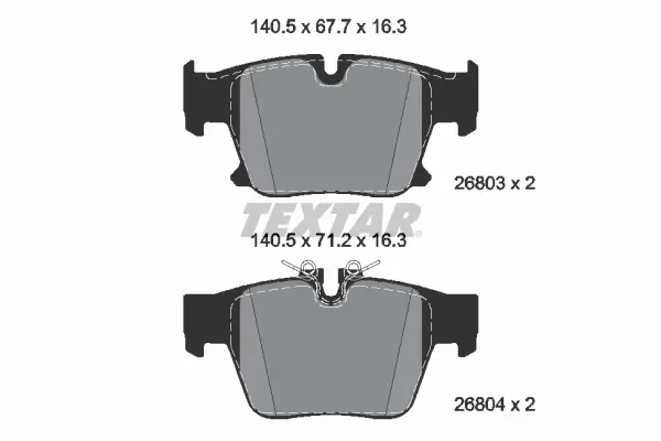 Bremsbelagsatz, Scheibenbremse Hinterachse TEXTAR 2680301