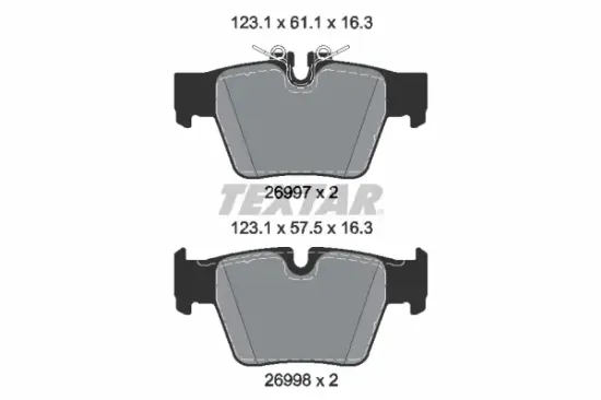 Bremsbelagsatz, Scheibenbremse Hinterachse TEXTAR 2699701 Bild Bremsbelagsatz, Scheibenbremse Hinterachse TEXTAR 2699701