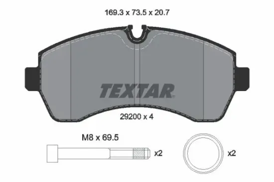 Bremsbelagsatz, Scheibenbremse TEXTAR 2920006 Bild Bremsbelagsatz, Scheibenbremse TEXTAR 2920006