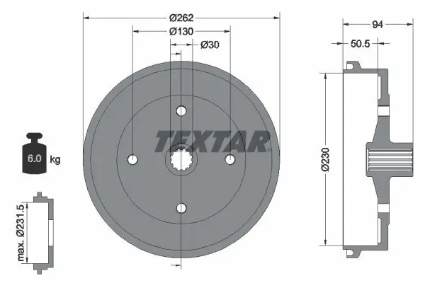 Bremstrommel TEXTAR 94004700