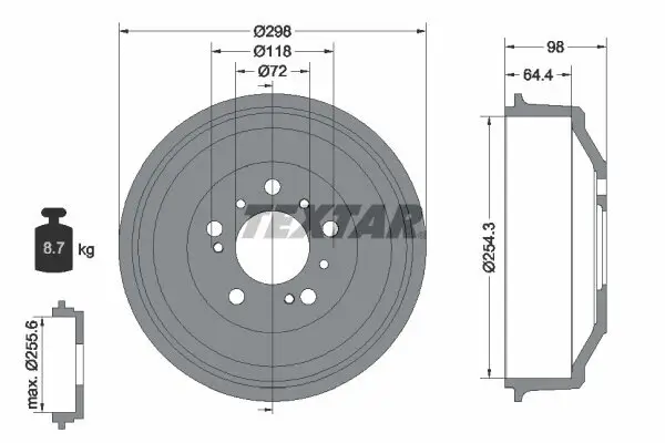 Bremstrommel TEXTAR 94010200