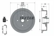 Bremstrommel Hinterachse TEXTAR 94011500