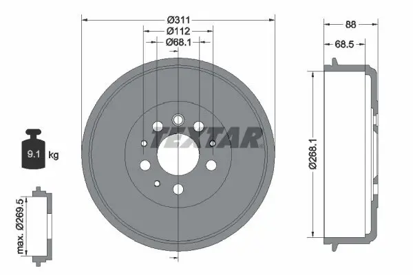 Bremstrommel TEXTAR 94012400