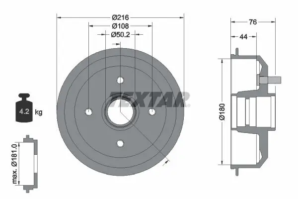 Bremstrommel TEXTAR 94012900