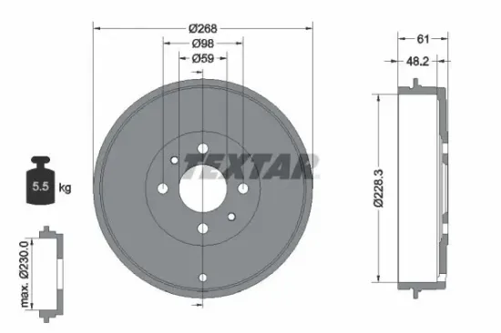 Bremstrommel TEXTAR 94014000 Bild Bremstrommel TEXTAR 94014000