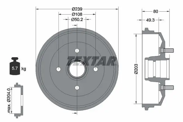 Bremstrommel TEXTAR 94019000