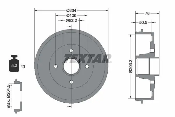 Bremstrommel TEXTAR 94019700