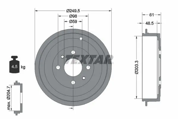 Bremstrommel TEXTAR 94019900