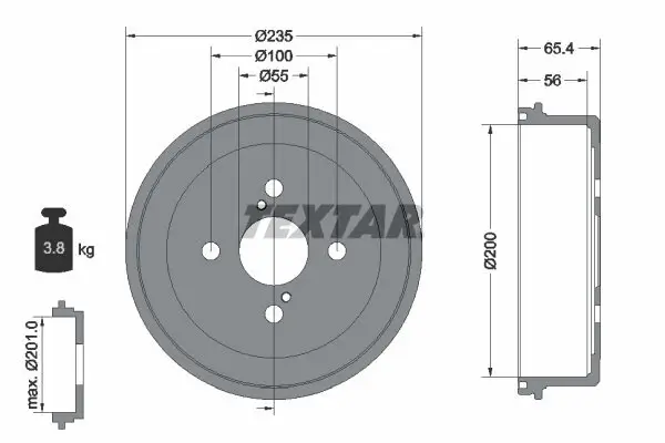 Bremstrommel TEXTAR 94021200