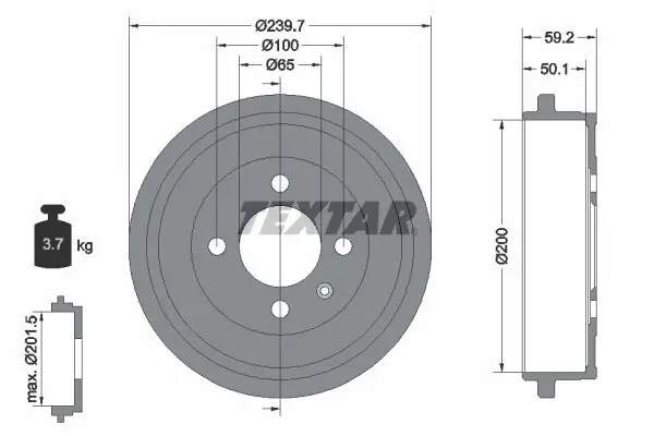 Bremstrommel TEXTAR 94022800