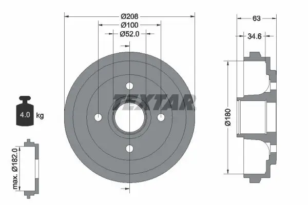 Bremstrommel TEXTAR 94023900