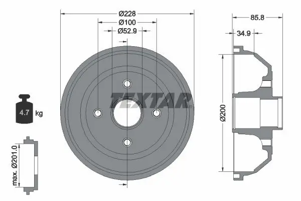 Bremstrommel TEXTAR 94024100