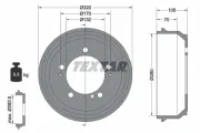 Bremstrommel Hinterachse TEXTAR 94027000