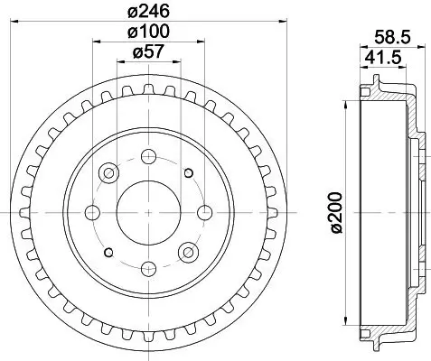 Bremstrommel Hinterachse TEXTAR 94028700 Bild Bremstrommel Hinterachse TEXTAR 94028700