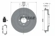 Bremstrommel Hinterachse TEXTAR 94029500