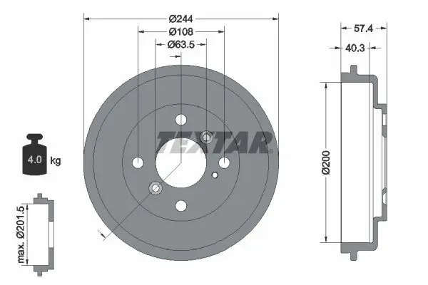 Bremstrommel TEXTAR 94031900