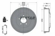 Bremstrommel Hinterachse TEXTAR 94035800