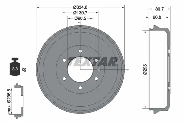 Bremstrommel Hinterachse TEXTAR 94040300