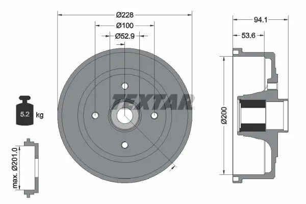 Bremstrommel TEXTAR 94041100