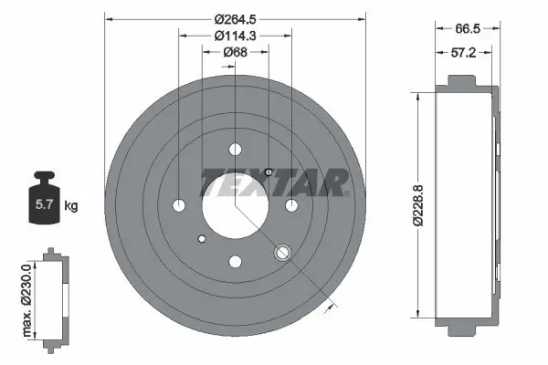 Bremstrommel TEXTAR 94046400