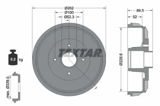 Bremstrommel TEXTAR 94049700 Bild Bremstrommel TEXTAR 94049700