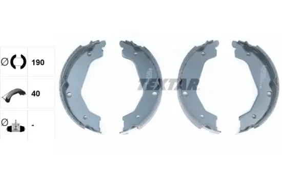 Bremsbackensatz, Feststellbremse Hinterachse TEXTAR 91065700 Bild Bremsbackensatz, Feststellbremse Hinterachse TEXTAR 91065700