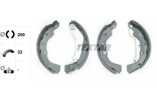 Bremsbackensatz Hinterachse TEXTAR 91074800 Bild Bremsbackensatz Hinterachse TEXTAR 91074800