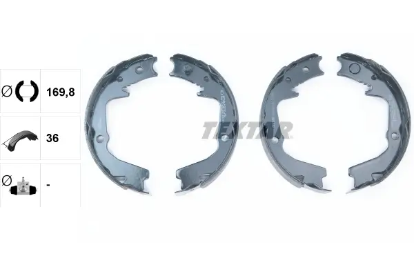 Bremsbackensatz, Feststellbremse Hinterachse TEXTAR 91080400