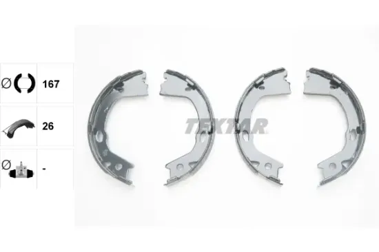 Bremsbackensatz, Feststellbremse Hinterachse TEXTAR 91082600 Bild Bremsbackensatz, Feststellbremse Hinterachse TEXTAR 91082600