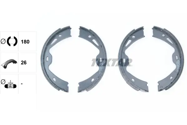 Bremsbackensatz, Feststellbremse Hinterachse TEXTAR 91084000