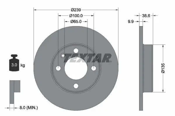 Bremsscheibe TEXTAR 92009303