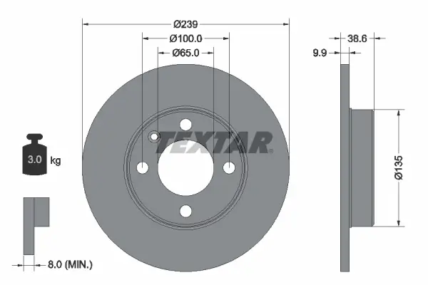 Bremsscheibe Vorderachse TEXTAR 92009303