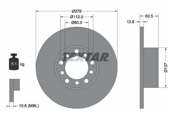 Bremsscheibe TEXTAR 92009500