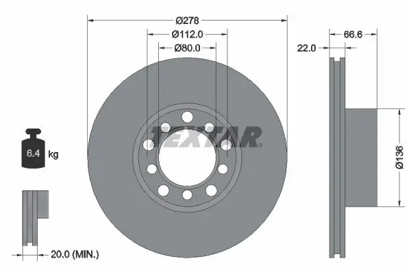 Bremsscheibe TEXTAR 92009800