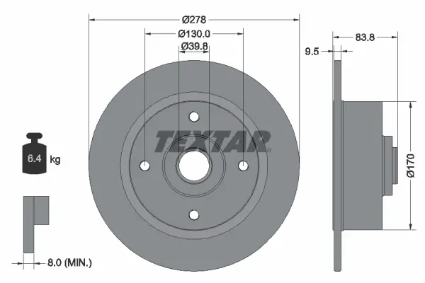 Bremsscheibe Vorderachse TEXTAR 92010300