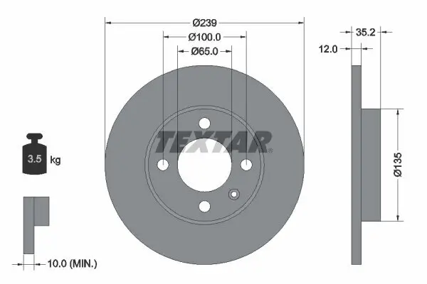 Bremsscheibe TEXTAR 92010603