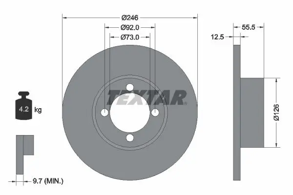 Bremsscheibe TEXTAR 92010700